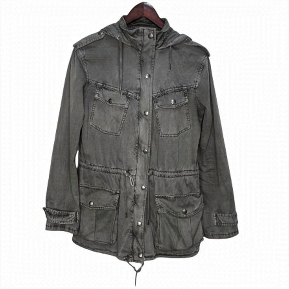 Aritzia Talula Trooper Grey Black Utility Jacket Size XS Military Neutral - Picture 1 of 12
